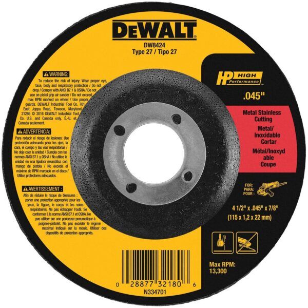 Buy Dewalt DW8424 Z 4-1/2in X .045in X 7/8in Thin Cutting Wheel