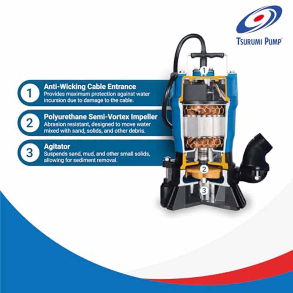 Buy Tsurumi HS2.4S Manual Electric Submersible Pump - Heyden Supply
